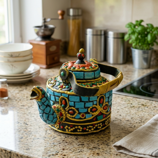 Handmade Clay Mosaic Kettle