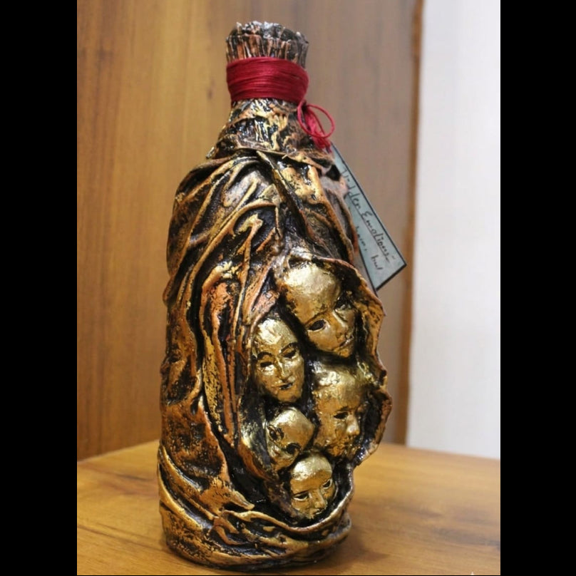 Handmade Clay Bottle Sculpture