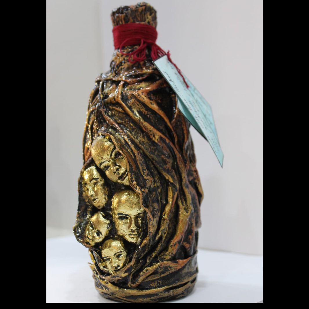 Handmade Clay Bottle Sculpture