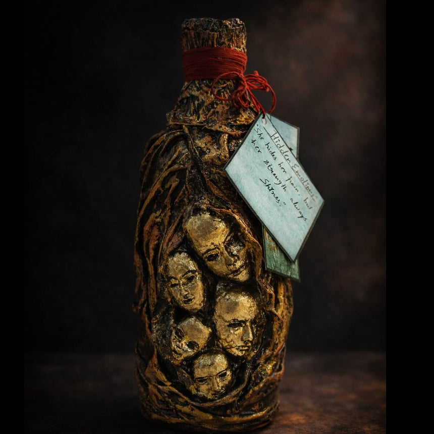 Handmade Clay Bottle Sculpture