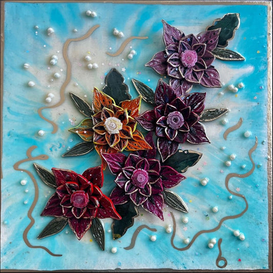 Handmade Resin Floral Wall Art
