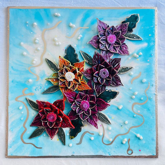 Handmade Resin Floral Wall Art