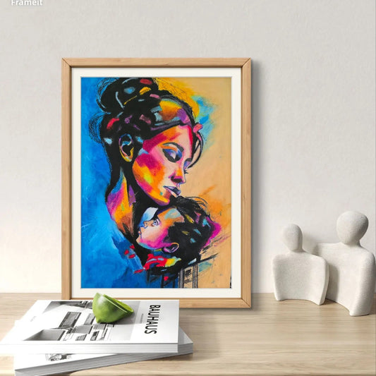 Handmade Oil Pastel Portrait Art