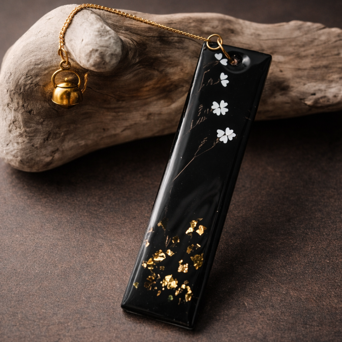 Handmade Resin Gold Bookmark
