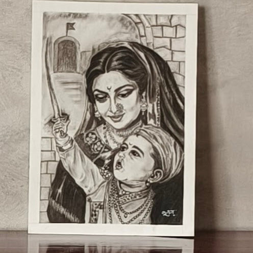 Handmade Charcoal Portrait Art